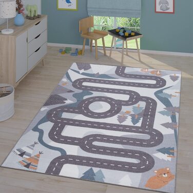 Домашній дитячий килим TT, килим для ігор, килим для хлопчиків і дівчаток, дитячий килим, будинок, автомобілі,вулиця, колір розмір (240x340 см, кремовий)