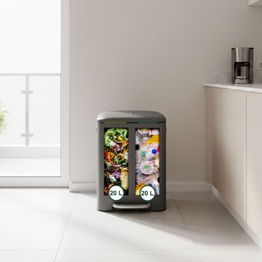 Відро для сміття Relaxdays з двома відділеннями