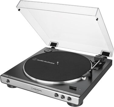 Програвач вінілу Audio-Technica LP60XBTBK, автоматичний, Bluetooth, USB, сірий, ремінний привід
