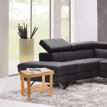 Банкетка для ванної кімнати VaeFae з бамбука, табурет для душу з підставкою для ніг та полицею для аксесуарів, для душу, ванної, вітальні, спа-салону, саду