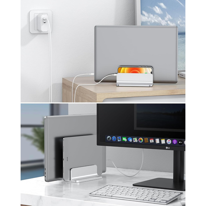 Підставка для ноутбука OMOTON, регульована, для MacBook Air/Pro (до 17.3 дюймів), срібна
