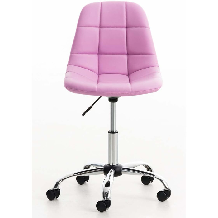 Офісне крісло Emil від CLP: регульована висота, поворотний механізм, штучна шкіра, білий/рожевий