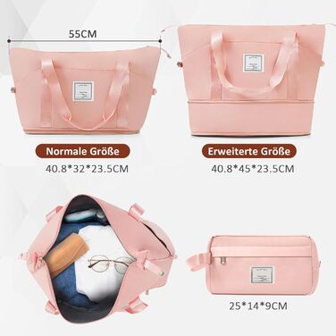 Набір валіз Merax 3 шт. з жорстким корпусом (20/24/28 дюймів), рожевий та хакі, 5-ти частинний