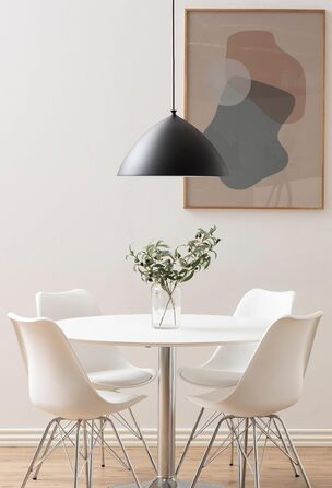 AC Design Furniture Emanuel: 2 стільці для обідньої зони, PU/Метал, 48,5x85,5x54 см, Білий/Хром