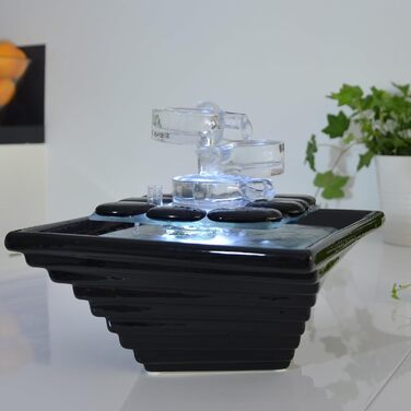 Внутрішній фонтан з кераміки та скла, декор для медитації, чаша Zen, подарунок, 20x23x23 см, Himalaya Zen'light