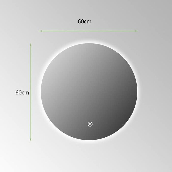 Дзеркало для ванної кімнати Badspiegel 70x50 см з підсвічуванням 3 кольори, сенсорне управління, прямокутна форма, енергоклас A++