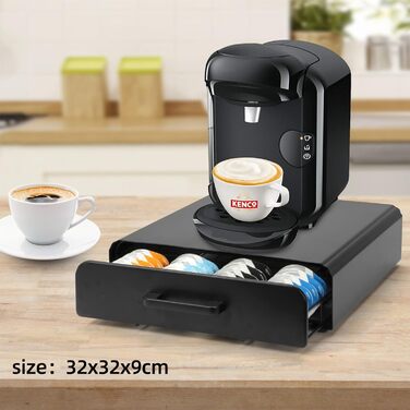 Організатор для капсул Tassimo: ящик для зберігання капсул та підставка для кавомашини 2-в-1 з квадратним ручками