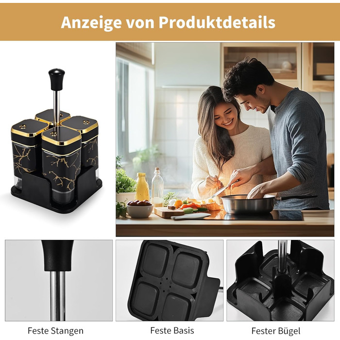 Набір скляних контейнерів для спецій Miorkly з нержавіючої сталі (8 шт.)