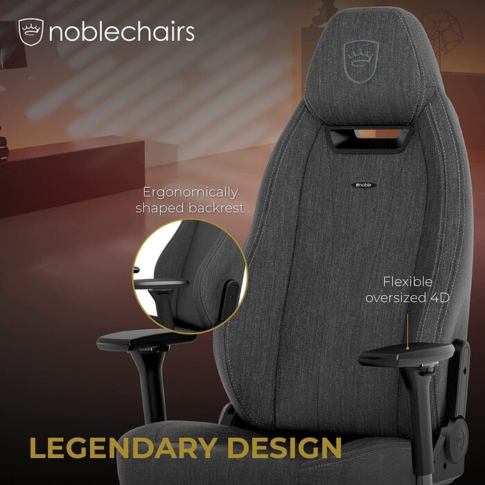 Крісла Legend TX Gaming Chair Anthracite - 150 кг - 4D Підлокітники - Текстиль Антрацит