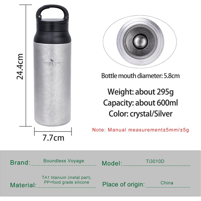 Термос iBasingo 600 мл з подвійними стінками, ізольований, для напоїв, зберігає тепло та холод, Ti3010D