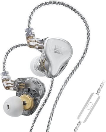 Навушники KEEPHIFI KZ ZAS IEM 16 ОД гібридні 7BA1DD у вушних моніторах з мікро, білим