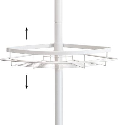 Кутова полиця для телескопа bremermann, 4 кошики, телескопічний стрижень довжиною не більше 290 см (білий)