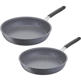 Набір сковорідок Lagostina Tempra Mineral з антипригарним покриттям, 24/28 см, силіконовий гриб, для всіх джерел тепла