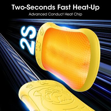 Електричні грілки для рук, 2 шт. 6000mAh, акумуляторні, багаторазові, для активного відпочинку, спорту, полювання, гольфу, кемпінгу, теплий подарунок для жінок, чоловіків, дітей (жовті)