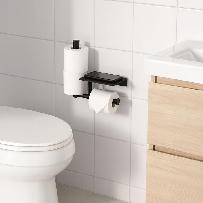 Тримач туалетного паперу Relaxdays з полицею