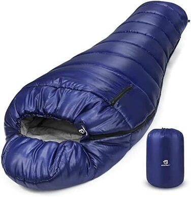 Спальний мішок Bessport -10 - 15 4 Сезони зимовий спальний мішок з мумією водонепроникний спальний мішок для подорожей, кемпінгу, кемпінгу на відкритому повітрі або в приміщенні (0 C - синій)