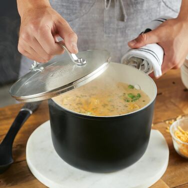 Набір кухонного посуду KitchenAid з емальованої кераміки, антипригарне покриття, 9 предметів, матовий чорний (3 літри)