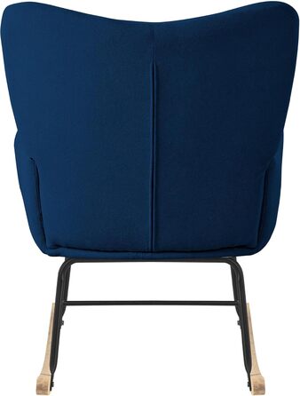 Крісло-гойдалка ML-Design з оббивкою під фліс, дерев'яні полози, блакитне. Крісло для відпочинку в вітальню, спальню або на балкон