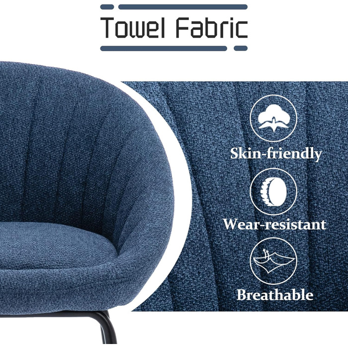 Набір барних стільців Chairus (2 шт.), сині: міцний металевий каркас, лінолеєве сидіння, для кухні/домашнього бару