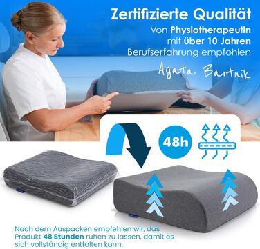 Подушка-підсидник DYNMC Bequeme для дорослих та дітей, ергономічна підставка на стілець та в авто, розроблена з фізіотерапевтами, сіра