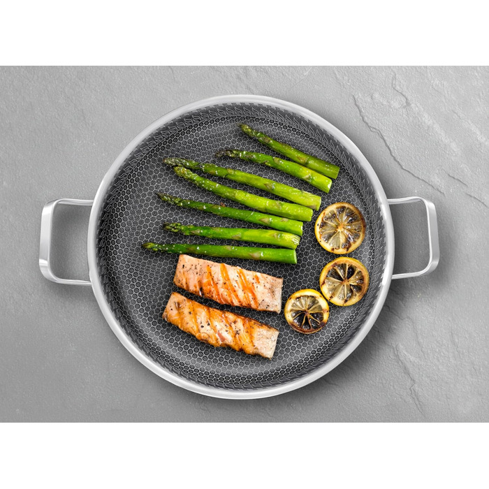 INTIGNIS® Сковорода з кришкою – 30 см (12 дюймів) – 6 л – з антипригарним покриттям | Стійка до подряпин | Глибока | Без хімікатів | Сковорода з нержавіючої сталі