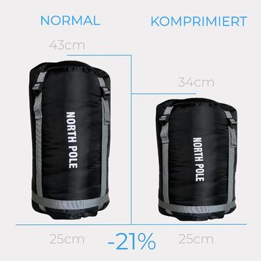 Спальний мішок Explorer® Northpole для зимового кемпінгу, -21°C, 3-4 сезони, мумія, для дорослих, водонепроникне дно, YKK блискавка, 300GSM