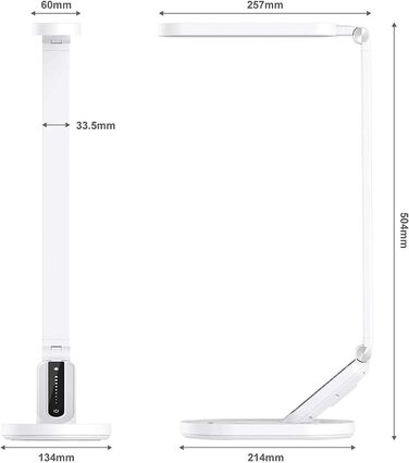 Стійлампа JKSWT для догляду за очима: диммирувана, 5 режимів кольору, 72 LED, USB-порт, сенсорне керування, функція пам'яті