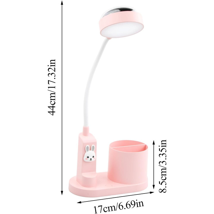 Світлодіодна настільна лампа Jinlaili дитяча, з регулюванням яскравості, з тримачем для ручки та проекцією зірки, гнучка на 360, USB