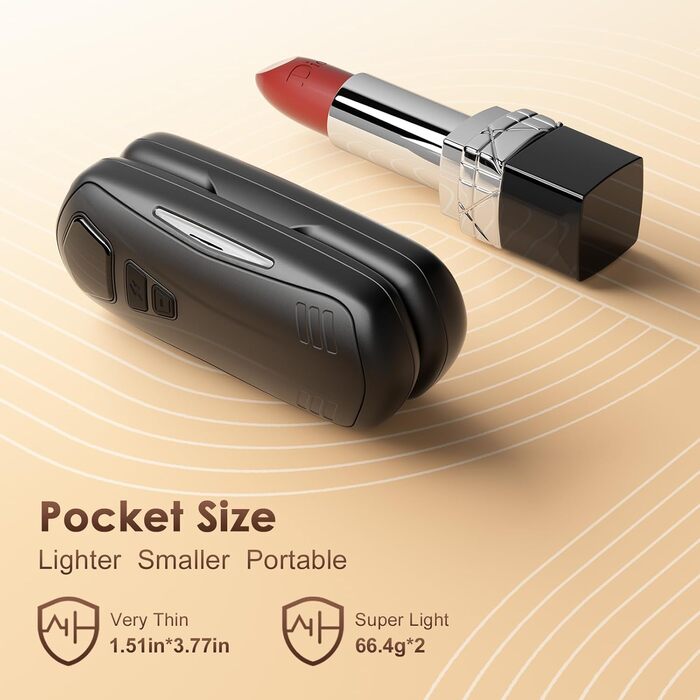 Електричні грілки для рук 2 шт. з акумулятором 6000mAh, 5 режимів нагріву, USB, для кемпінгу та активного відпочинку, подарунок для жінок та чоловіків, чорний