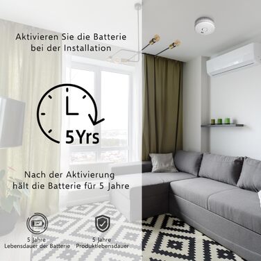 Набір датчиків диму ELRO FS1805M (6 шт.) з магнітним кріпленням | 5 років батареї та гарантія | Відповідає стандарту EN14604 | Білий