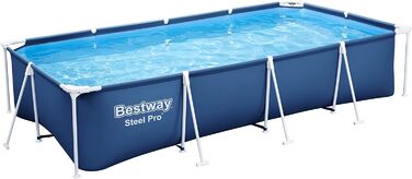 Каркасний басейн Bestway Steel Pro без насоса 300 х 201 х 66 см, синій, квадратний (400 х 81 см темно-синій)