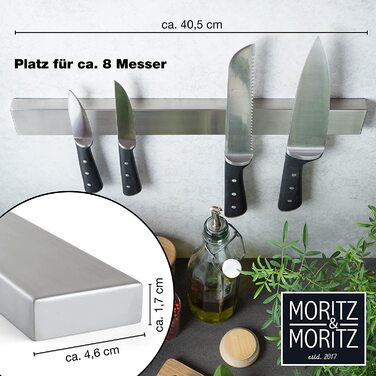 Ніж Moritz & Moritz з магнітною стрічкою 40 см сріблястий