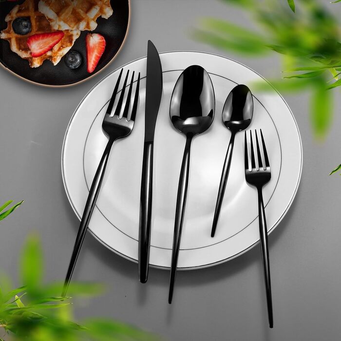 Набір столових приборів на 6 осіб, Targzier, 30 предметів, нержавіюча сталь, кольоровий, для кухні/готелю/ресторану, преміум-якість, придатний для миття в посудомийній машині