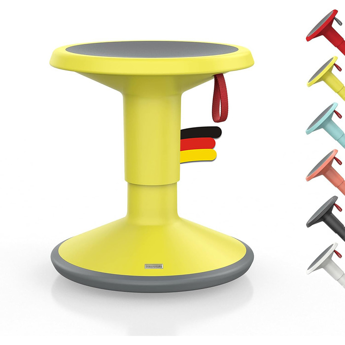 Interstuhl UPis1 - Ергономічний стілець-хокер з ефектом свингу, регульована висота, жовтий (UP Junior)