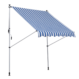 Outsunny Folding Arm Тент Clamp Тент регульований по висоті 200x150 см синій/білий алюміній для патіо та балкона