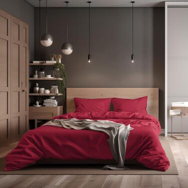 Бетліна з бавовни 200x220 см Бежева, Кремова, Таупе. Комплект для двоспального ліжка Renforce. Бавовняна постільна білизна з блискавкою (200x220 см + 2 x 80x80 см)