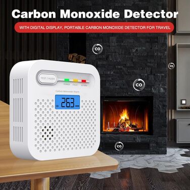 Детектор чадного газу CO з цифровим дисплеєм, портативний, для дому, авто, офісу, ресторану, готелю, кухні, подорожей