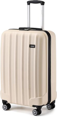 Троєвий валіза Kono ABS з жорстким корпусом, 4 колеса, з замком (Бежевий, ручна поклажа)