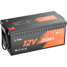 Акумулятор LiTime 12V 100Ah LiFePO4 RV під сидінням Bluetooth і Smart BMS, захист від низьких температур, максимум 15000 циклів, 100 А BMS, 20,48 кВт-год, заміна свинцево-кислотного обладнання, ідеально підходить для фургонів (12V280Ah НИЗЬКА ТЕМПЕРАТУРА)