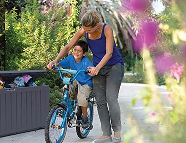 Скриня для зберігання Keter Marvel Plus 270л, сіра, водонепроникна, з сидінням, для саду, тераси, балкону