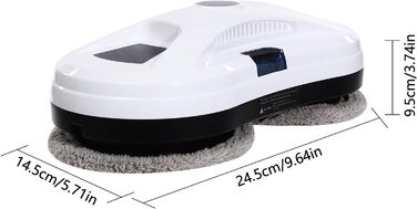 Робот для миття вікон електричний, автоматичний, з пультом керування та 10 серветками, для миття склопакетів у рамах, білий