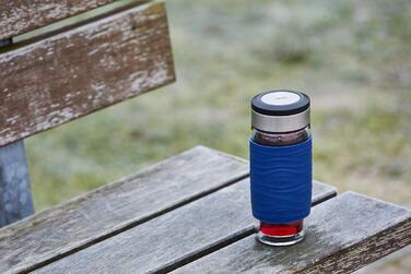 Емса N20805 Чайний горнятко з подвійними стінками | 0,4 л | знімний фільтр | без BPA | 100% герметичне | не протікає | придатне для миття в посудомийній машині | 360° отвір для пиття | Синій