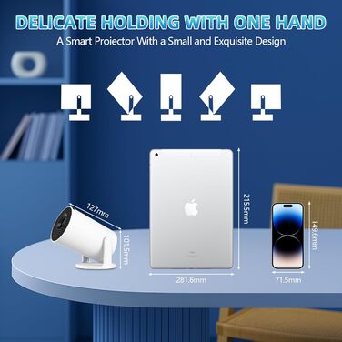 Портативний міні проєктор 4K з Wi-Fi 2.4/5G, Android 11, Full HD 1080P, HDMI, динамік (HY300Pro+)