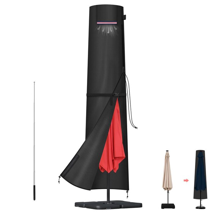 Захисний чохол для парасольки/зонту LAMUNI, водонепроникний, для парасольки/зонту розміром 3-5м, 220x30/50см