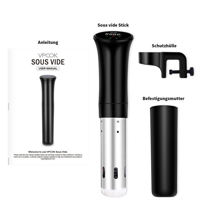 Су-від занурна циркуляція, посуд для приготування їжі, чорний. Зручний для здорового харчування, низькокалорійний