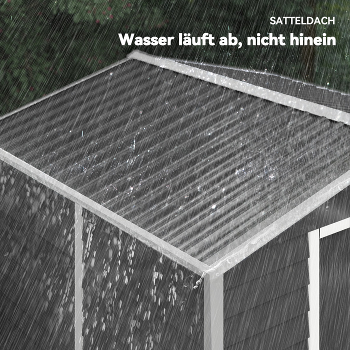 Металевий сарай для інструментів, стійкий до погодних умов та нержавіючий, із замком, розміром 2,40 x 2,06 x 1,98 м, темно-сірого кольору