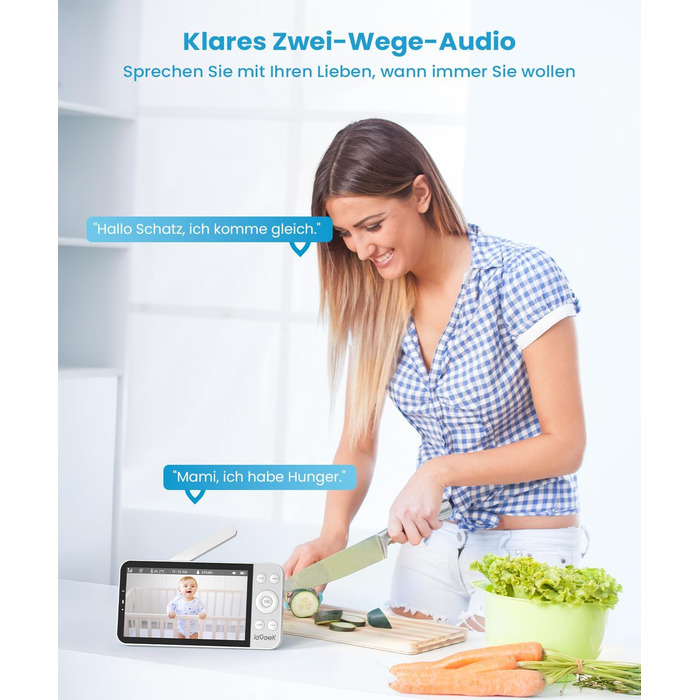 Відеоняня ieGeek з камерою 2.5K/4MP, 5.5