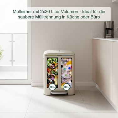 Відро для сміття Relaxdays з двома відділеннями