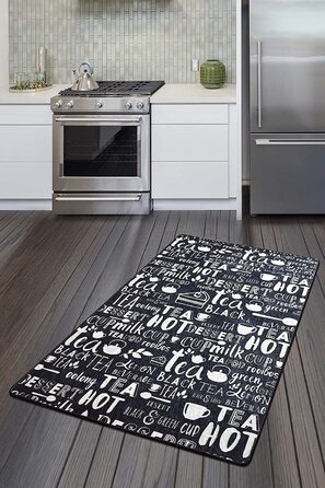 Кухонний килимок Miqna, Сучасний нековзний гелевий килимок на підошві, миються Кухонні килимки, барвисті Килимки для спецій (гарячий чай, 80 x 150 см)