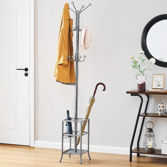 Вішалка для одягу FAVOOOSTY з підставкою для парасольки, 12 гачків, стійка, вішалка для пальто, для вітальні, спальні, срігау